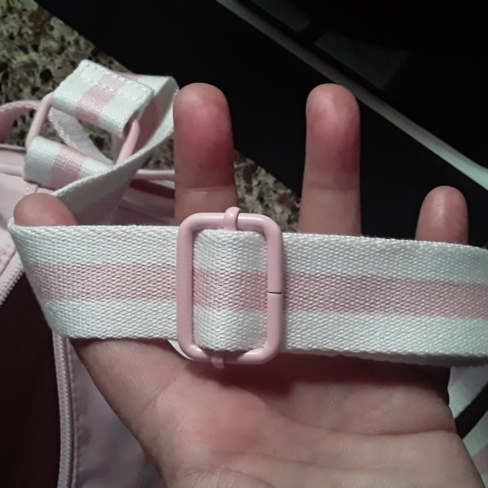 PINK Victoria's Secret Pink and White Mini Duffle Bag - Picture 3 of 7
